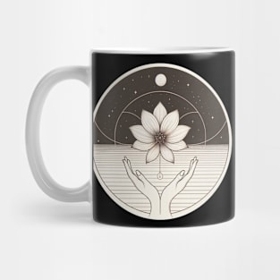 spiritual hippie calming peaceful flower illustration Mug
